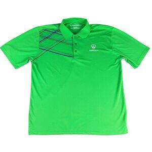 Topgolf Polo Shirt Men's Large Green Short Sleeve Geometric Outdoor Preppy Top